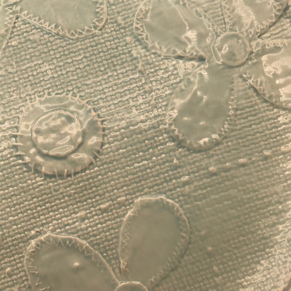 Set/2 Bella Vita Fortunata Blue Floral Ceramic Serving 11" Plates Made in Italy - Picture 6 of 8